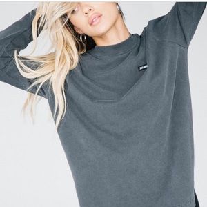 Joah Brown long sleeve grey oversized tee